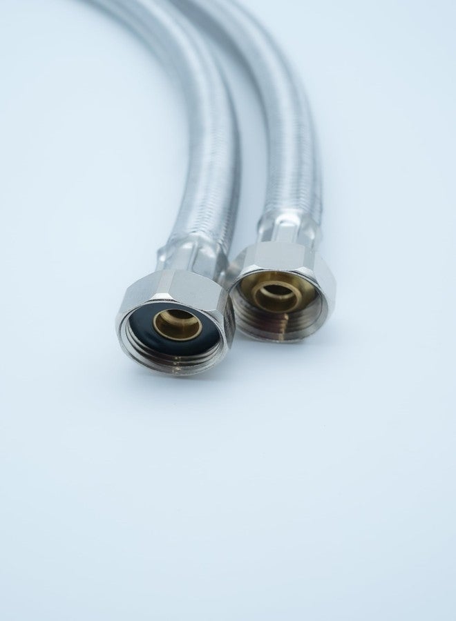 LuvBath Fitting 6 Inch 304 Stainless Steel Connection Pipe | Pack of 2 | Leakproof, Rust-Free Flexible Hose Pipes for Geyser, Toilet, Basin & Sink, Hot Cold Mixer Faucets | Silver | 6 Inch (15 cm) - Image 5